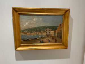 1600-1700 Century Reproduction Painting- "Walking by the Docks" # 1