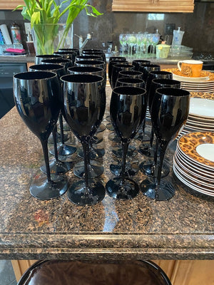 Black Wine Glass Lot- 23 pcs