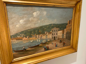 1600-1700 Century Reproduction Painting- "Walking by the Docks" # 1