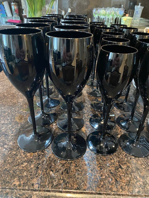 Black Wine Glass Lot- 23 pcs