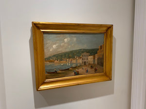 1600-1700 Century Reproduction Painting- "Walking by the Docks" # 1