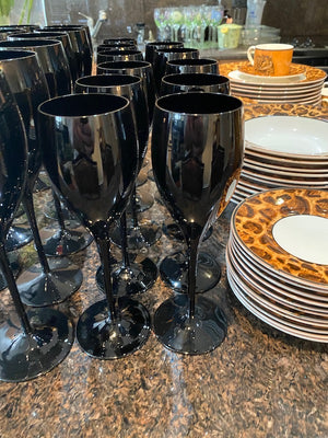 Black Wine Glass Lot- 23 pcs