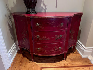 Red Oriental Style Console Cabinet- from ELTE