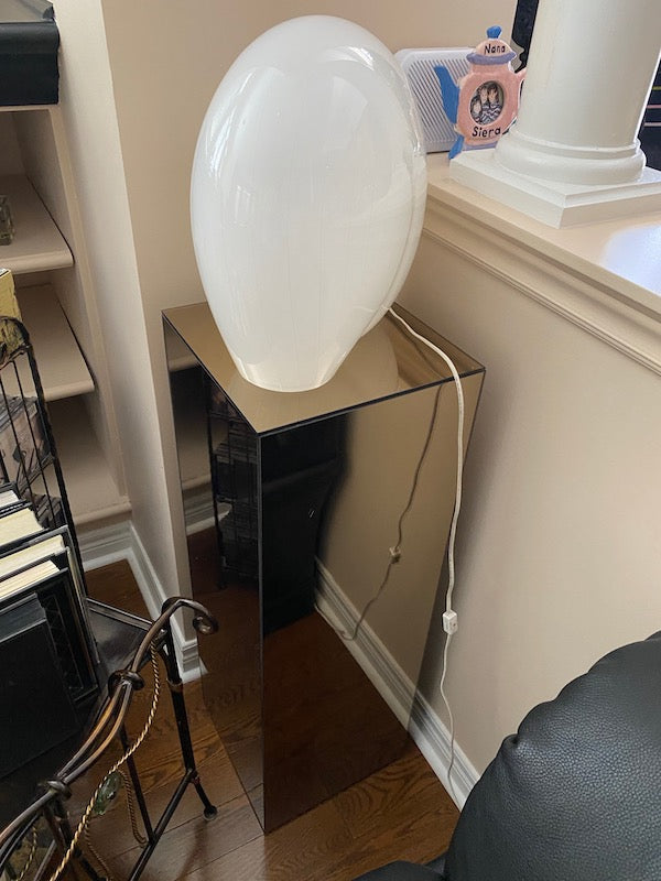 Unique Table Lamp on Mirrored Pedestal Stand