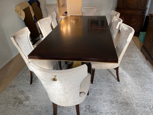 'Bernhardt Furniture' Double Pedestal Dining Table + 9 Caracole Chairs