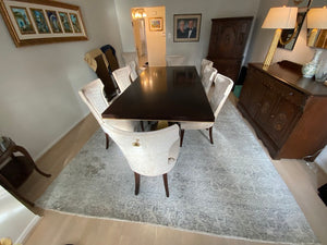 'Bernhardt Furniture' Double Pedestal Dining Table + 9 Caracole Chairs