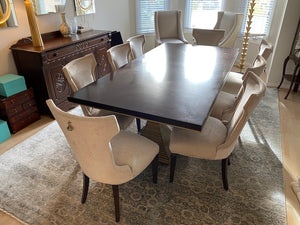 'Bernhardt Furniture' Double Pedestal Dining Table + 9 Caracole Chairs