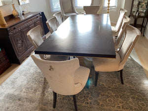 'Bernhardt Furniture' Double Pedestal Dining Table + 9 Caracole Chairs