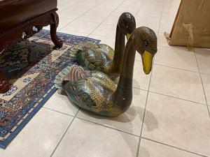2 Wood Geese Decor
