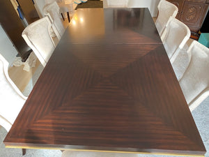 'Bernhardt Furniture' Double Pedestal Dining Table + 9 Caracole Chairs