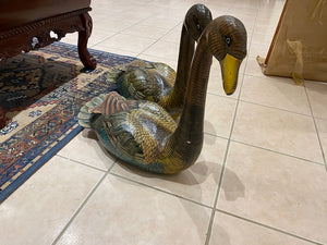2 Wood Geese Decor