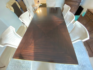 'Bernhardt Furniture' Double Pedestal Dining Table + 9 Caracole Chairs