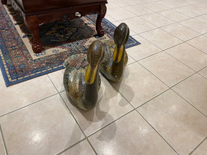 2 Wood Geese Decor