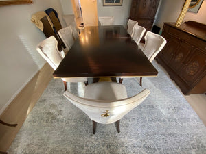 'Bernhardt Furniture' Double Pedestal Dining Table + 9 Caracole Chairs