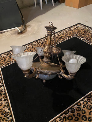 Ornate Gold Metal Chandelier