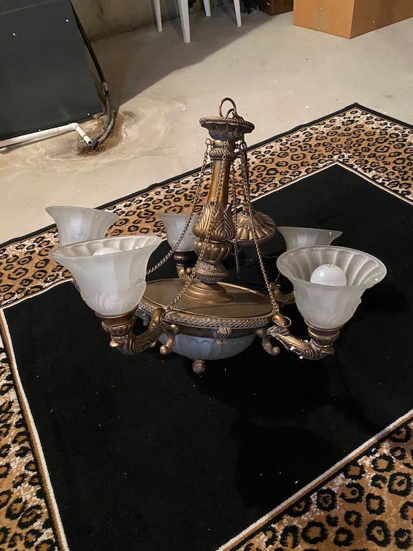 Ornate Gold Metal Chandelier