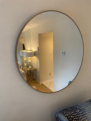 Round Mirror, Gold Frame