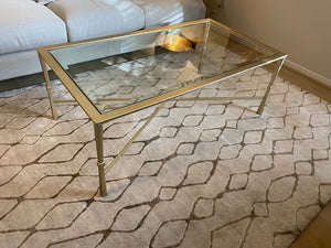 Glass Coffee Table, Silver Frame