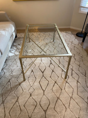 Glass Coffee Table, Silver Frame