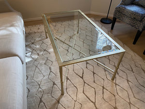 Glass Coffee Table, Silver Frame