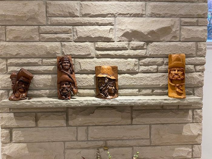 Wood Carved 'Faces' Lot