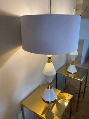 Pair of White & Gold Table Lamps