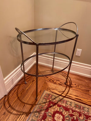 2 Tier Glass Bar Cart on Casters from ELTE