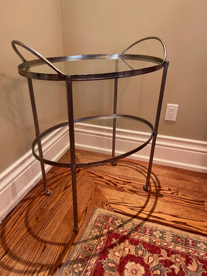 2 Tier Glass Bar Cart on Casters from ELTE