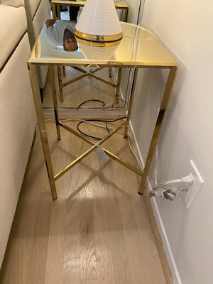 Pair of Caracole Gold Bullion Side Tables