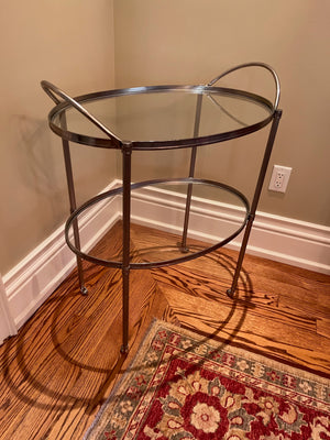 2 Tier Glass Bar Cart on Casters from ELTE