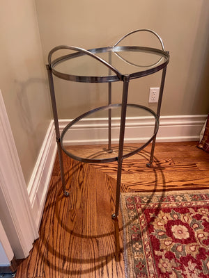 2 Tier Glass Bar Cart on Casters from ELTE