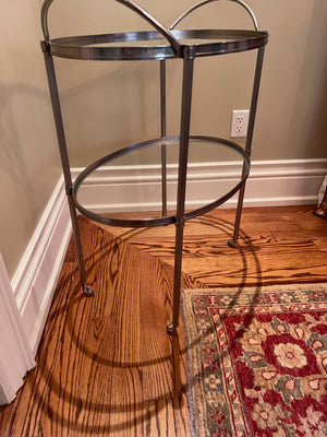 2 Tier Glass Bar Cart on Casters from ELTE