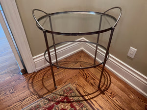 2 Tier Glass Bar Cart on Casters from ELTE