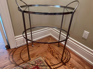 2 Tier Glass Bar Cart on Casters from ELTE