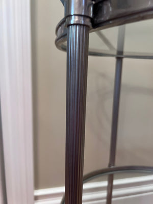 2 Tier Glass Bar Cart on Casters from ELTE
