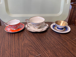 3 Miniature Hutschenreuther Cups & Saucers
