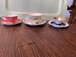 3 Miniature Hutschenreuther Cups & Saucers