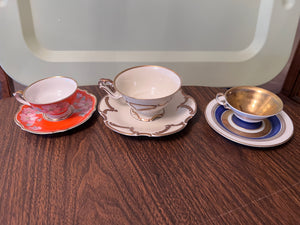 3 Miniature Hutschenreuther Cups & Saucers