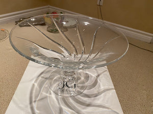 JG Cristal Durand- Clerval Round Footed Compote Bowl
