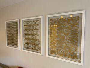 3 Piece Gold Abstract Wall Art