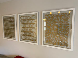 3 Piece Gold Abstract Wall Art