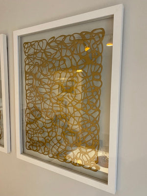 3 Piece Gold Abstract Wall Art