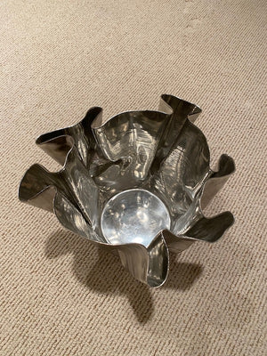Atelier B Chaudron Pewter Crumpled Plissé Vase Signed Val-David Quebec