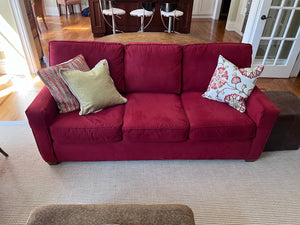 Red Sofa from Concordian Chesterfield with Robert Allen Fabric # 1