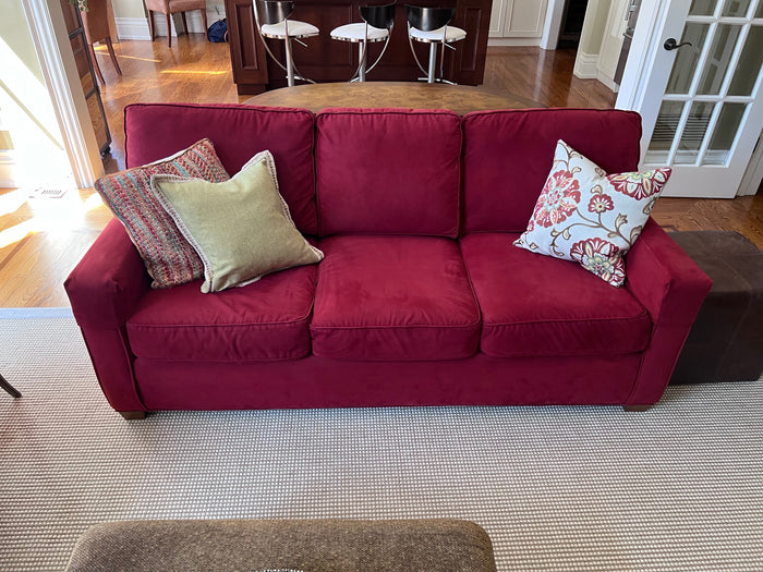 Red Sofa from Concordian Chesterfield with Robert Allen Fabric # 1