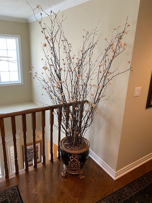 Beautiful Claw Footed Planter with Faux Indoor Plant