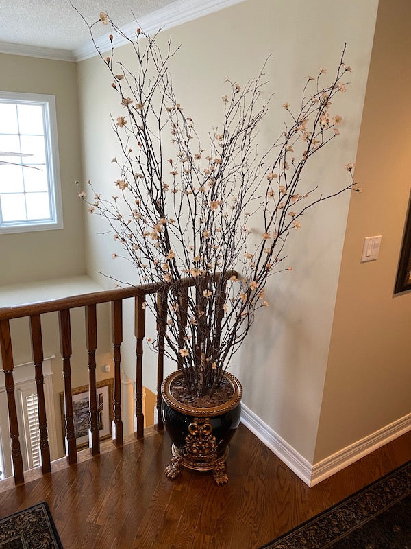 Beautiful Claw Footed Planter with Faux Indoor Plant