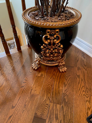 Beautiful Claw Footed Planter with Faux Indoor Plant