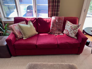 Red Sofa from Concordian Chesterfield with Robert Allen Fabric # 2