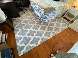 Blue & White Abstract Area Rug